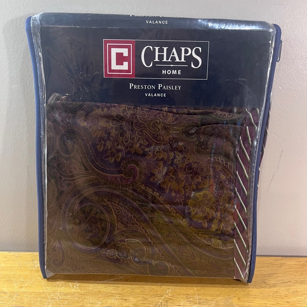 Chaps Home Preston Paisley Valance Purple 80x17 Cotton Traditional Vtg Style